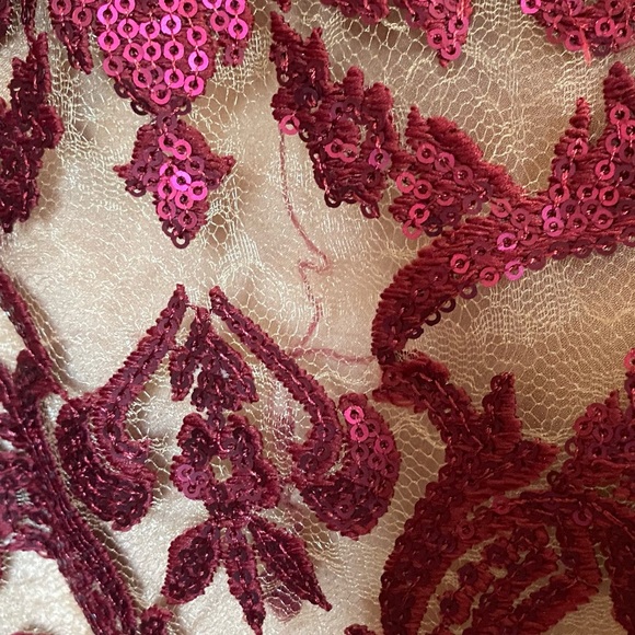 Dress the Population - Karen Plunging Lace Gown - Red - Size M - Picture 8 of 16